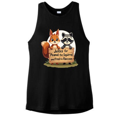 Justice For Peanut The Squirrel And Fred The Raccoon Ladies PosiCharge Tri-Blend Wicking Tank