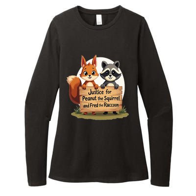 Justice For Peanut The Squirrel And Fred The Raccoon Womens CVC Long Sleeve Shirt