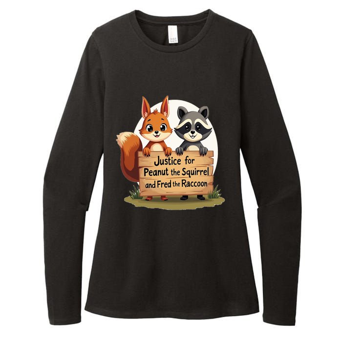 Justice For Peanut The Squirrel And Fred The Raccoon Womens CVC Long Sleeve Shirt