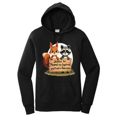 Justice For Peanut The Squirrel And Fred The Raccoon Women's Pullover Hoodie