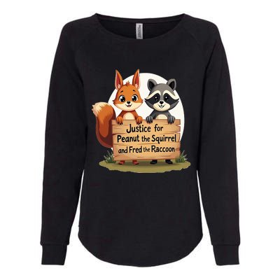 Justice For Peanut The Squirrel And Fred The Raccoon Womens California Wash Sweatshirt