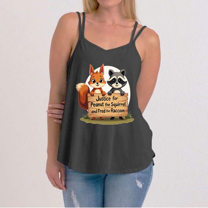 Justice For Peanut The Squirrel And Fred The Raccoon Women's Strappy Tank