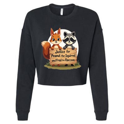 Justice For Peanut The Squirrel And Fred The Raccoon Cropped Pullover Crew