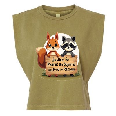 Justice For Peanut The Squirrel And Fred The Raccoon Garment-Dyed Women's Muscle Tee