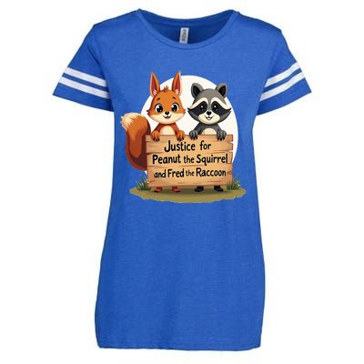 Justice For Peanut The Squirrel And Fred The Raccoon Enza Ladies Jersey Football T-Shirt