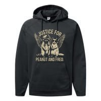 Justice For Peanut And Fred Peanut Squirrel Fred Raccoon Gift Performance Fleece Hoodie