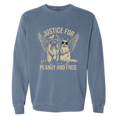 Justice For Peanut And Fred Peanut Squirrel Fred Raccoon Gift Garment-Dyed Sweatshirt