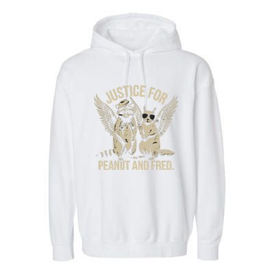 Justice For Peanut And Fred Peanut Squirrel Fred Raccoon Gift Garment-Dyed Fleece Hoodie