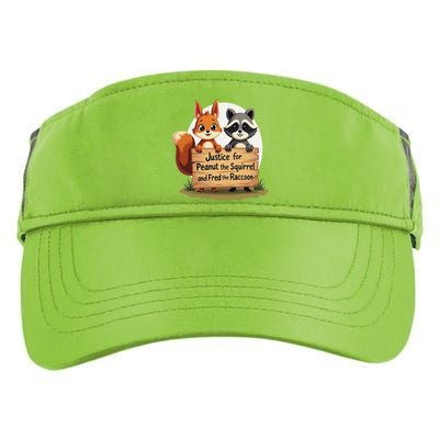 Justice For Peanut The Squirrel And Fred The Raccoon Gift Adult Drive Performance Visor