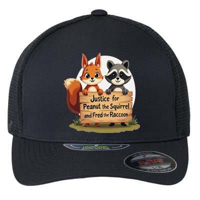 Justice For Peanut The Squirrel And Fred The Raccoon Gift Flexfit Unipanel Trucker Cap