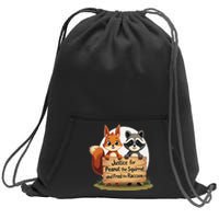 Justice For Peanut The Squirrel And Fred The Raccoon Gift Sweatshirt Cinch Pack Bag