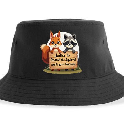 Justice For Peanut The Squirrel And Fred The Raccoon Gift Sustainable Bucket Hat