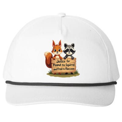 Justice For Peanut The Squirrel And Fred The Raccoon Gift Snapback Five-Panel Rope Hat