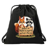 Justice For Peanut The Squirrel And Fred The Raccoon Gift Drawstring Bag