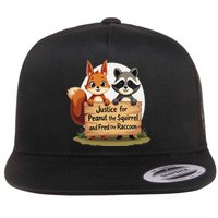 Justice For Peanut The Squirrel And Fred The Raccoon Gift Flat Bill Trucker Hat