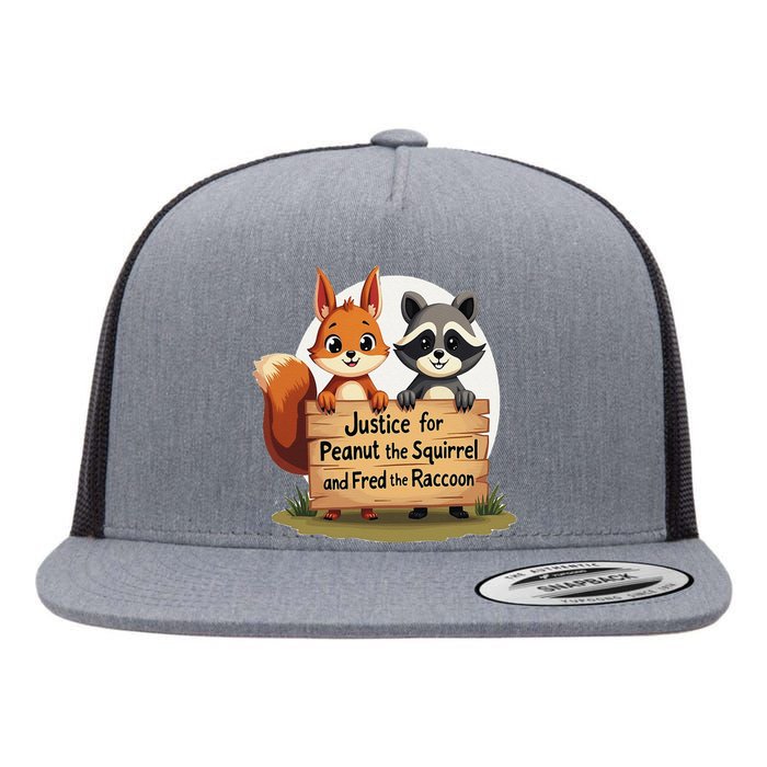 Justice For Peanut The Squirrel And Fred The Raccoon Gift Flat Bill Trucker Hat