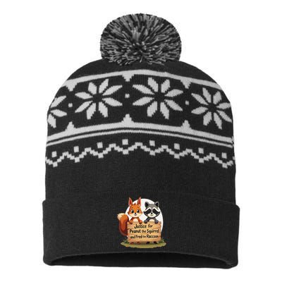 Justice For Peanut The Squirrel And Fred The Raccoon Gift USA-Made Snowflake Beanie