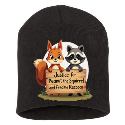 Justice For Peanut The Squirrel And Fred The Raccoon Gift Short Acrylic Beanie