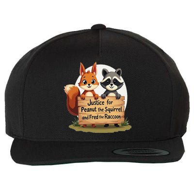 Justice For Peanut The Squirrel And Fred The Raccoon Gift Wool Snapback Cap