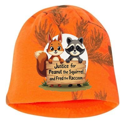 Justice For Peanut The Squirrel And Fred The Raccoon Gift Kati - Camo Knit Beanie