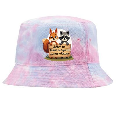 Justice For Peanut The Squirrel And Fred The Raccoon Gift Tie-Dyed Bucket Hat