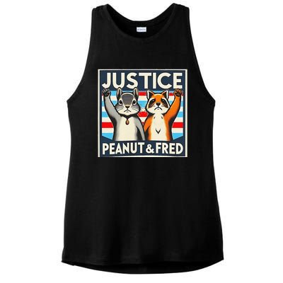 Justice For Pnut And Fred The Squirrel For Fred The Raccoon Ladies PosiCharge Tri-Blend Wicking Tank