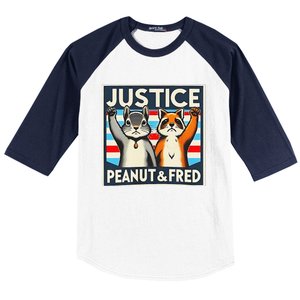 Justice For Pnut And Fred The Squirrel For Fred The Raccoon Baseball Sleeve Shirt