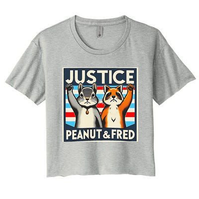 Justice For Pnut And Fred The Squirrel For Fred The Raccoon Women's Crop Top Tee