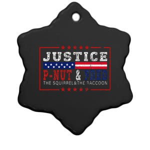 Justice For Pnut And Fred The Squirrel And Peanut Justice Ceramic Star Ornament