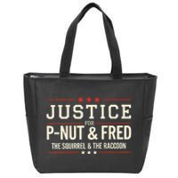 Justice For Pnut And Fred The Squirrel Peanut Justice Zip Tote Bag