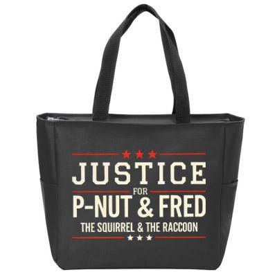 Justice For Pnut And Fred The Squirrel Peanut Justice Zip Tote Bag