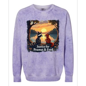 Justice For Peanut And Fred Peanut Squirrel Fred Raccoon Colorblast Crewneck Sweatshirt