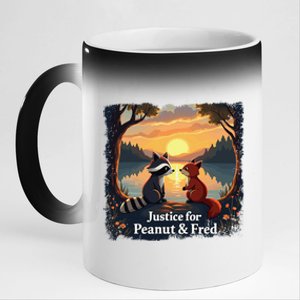 Justice For Peanut And Fred Peanut Squirrel Fred Raccoon 11oz Black Color Changing Mug