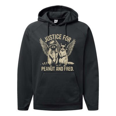 Justice For Peanut And Fred Peanut Squirrel Fred Raccoon Performance Fleece Hoodie