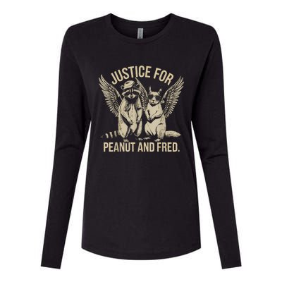 Justice For Peanut And Fred Peanut Squirrel Fred Raccoon Womens Cotton Relaxed Long Sleeve T-Shirt