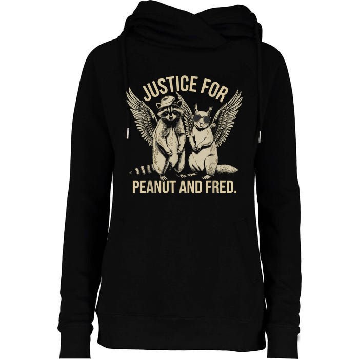 Justice For Peanut And Fred Peanut Squirrel Fred Raccoon Womens Funnel Neck Pullover Hood