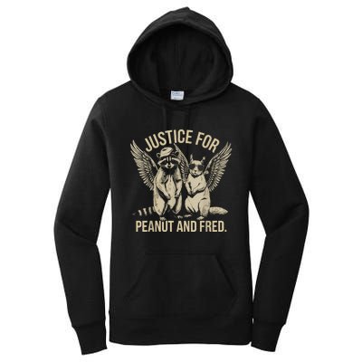 Justice For Peanut And Fred Peanut Squirrel Fred Raccoon Women's Pullover Hoodie