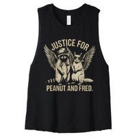 Justice For Peanut And Fred Peanut Squirrel Fred Raccoon Women's Racerback Cropped Tank