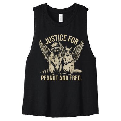 Justice For Peanut And Fred Peanut Squirrel Fred Raccoon Women's Racerback Cropped Tank