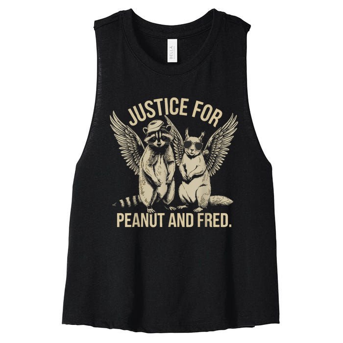 Justice For Peanut And Fred Peanut Squirrel Fred Raccoon Women's Racerback Cropped Tank