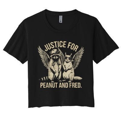 Justice For Peanut And Fred Peanut Squirrel Fred Raccoon Women's Crop Top Tee