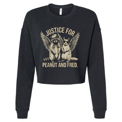 Justice For Peanut And Fred Peanut Squirrel Fred Raccoon Cropped Pullover Crew