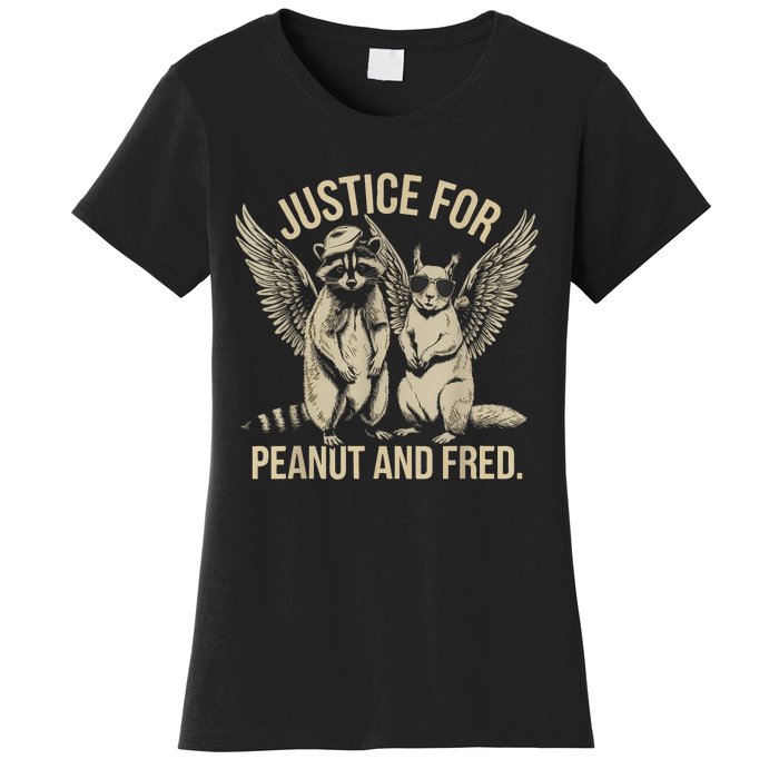 Justice For Peanut And Fred Peanut Squirrel Fred Raccoon Women's T-Shirt