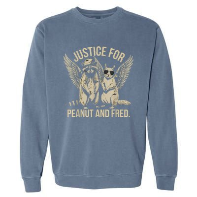 Justice For Peanut And Fred Peanut Squirrel Fred Raccoon Garment-Dyed Sweatshirt