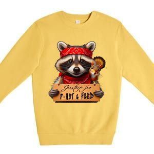 Justice For Peanut The Squirrel Pnut & Fred The Raccoon Premium Crewneck Sweatshirt