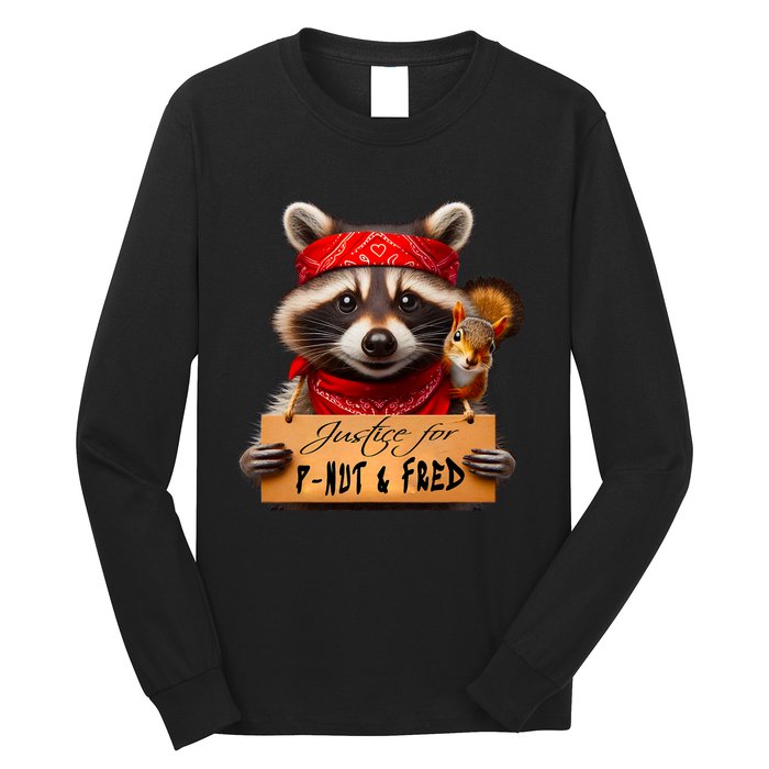 Justice For Peanut The Squirrel Pnut & Fred The Raccoon Long Sleeve Shirt