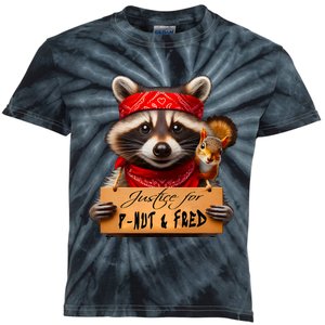 Justice For Peanut The Squirrel Pnut & Fred The Raccoon Kids Tie-Dye T-Shirt