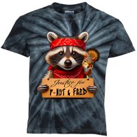 Justice For Peanut The Squirrel Pnut & Fred The Raccoon Kids Tie-Dye T-Shirt