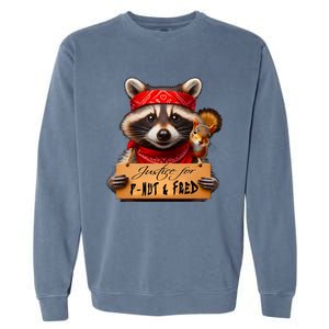 Justice For Peanut The Squirrel Pnut & Fred The Raccoon Garment-Dyed Sweatshirt