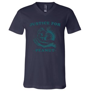 Justice For Peanut The Squirrel Peanut Squirrel V-Neck T-Shirt